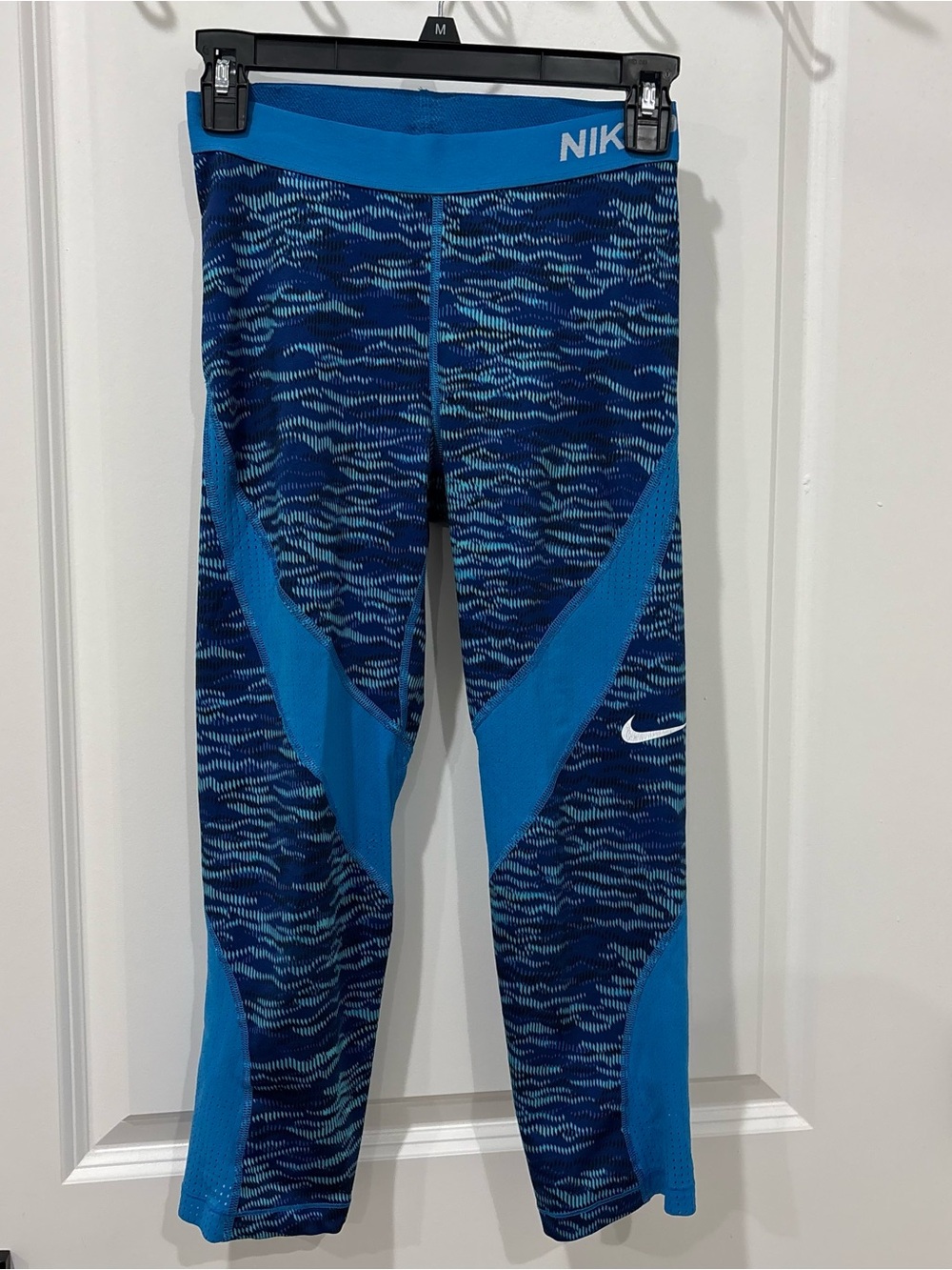 NikePro Blue Patterned Training Leggings
